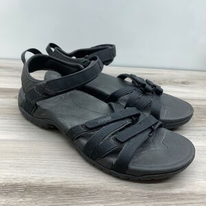 Teva Sandals Womens 10 Tirra Open Toe Sporty Slingback 4266 Black Fabric Flats